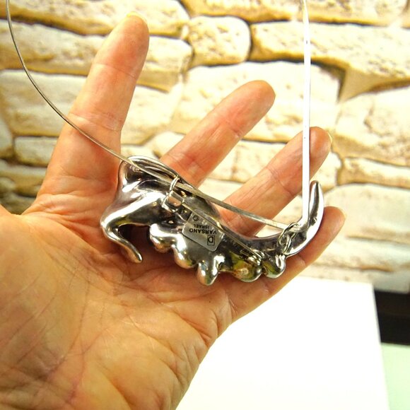 Rare Israel Amber & 925 Silver Calla Lily Combo: Pendant Necklace or Brooch - Picture 14 of 15